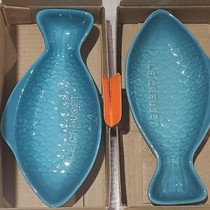 (2pcs) NIB Le Creuset Fish Dish Trinket 6". Perfect gift for Mother's Da…